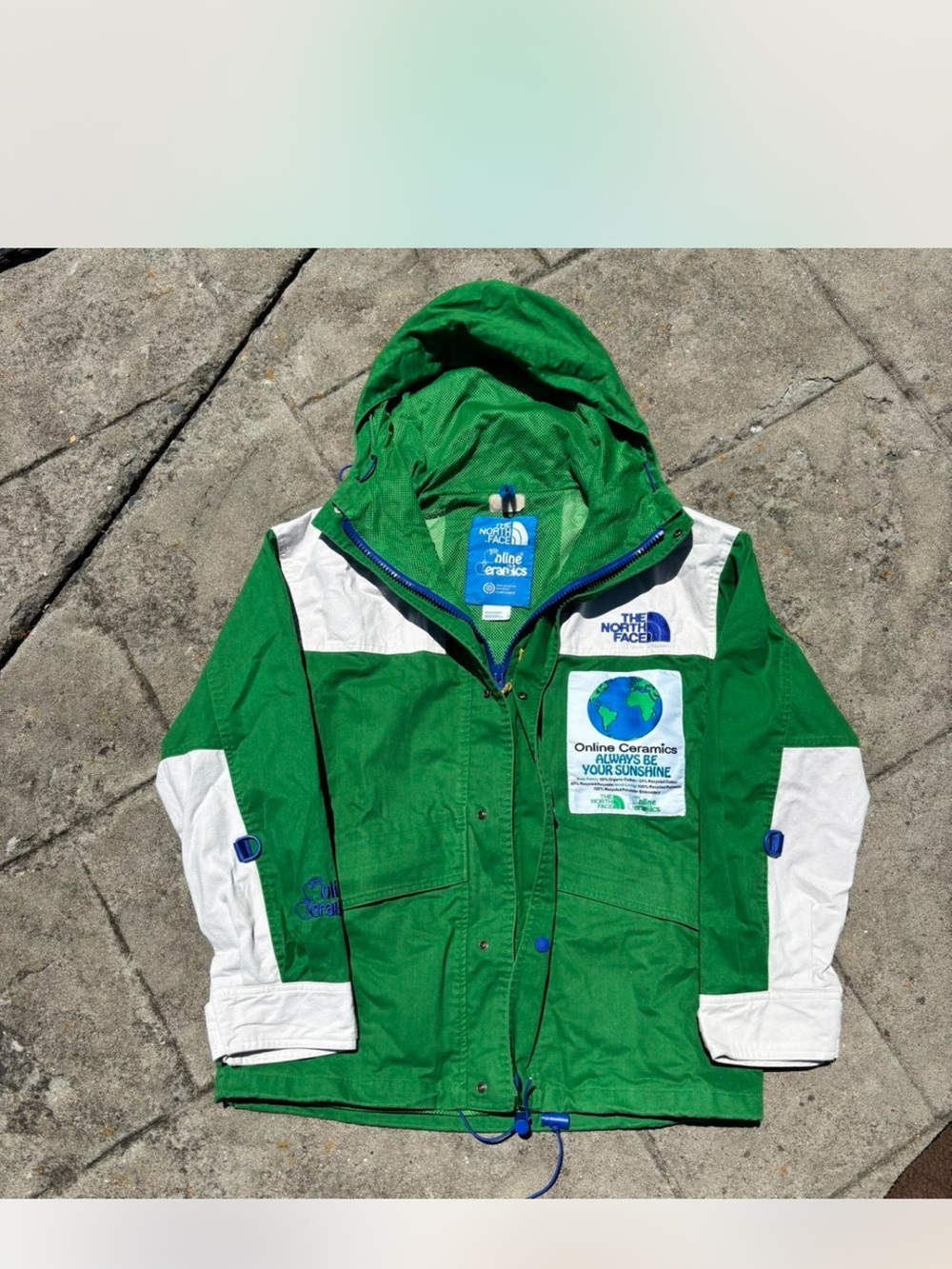 The North Face x Online Ceramics Green & White Outdoor Jacket